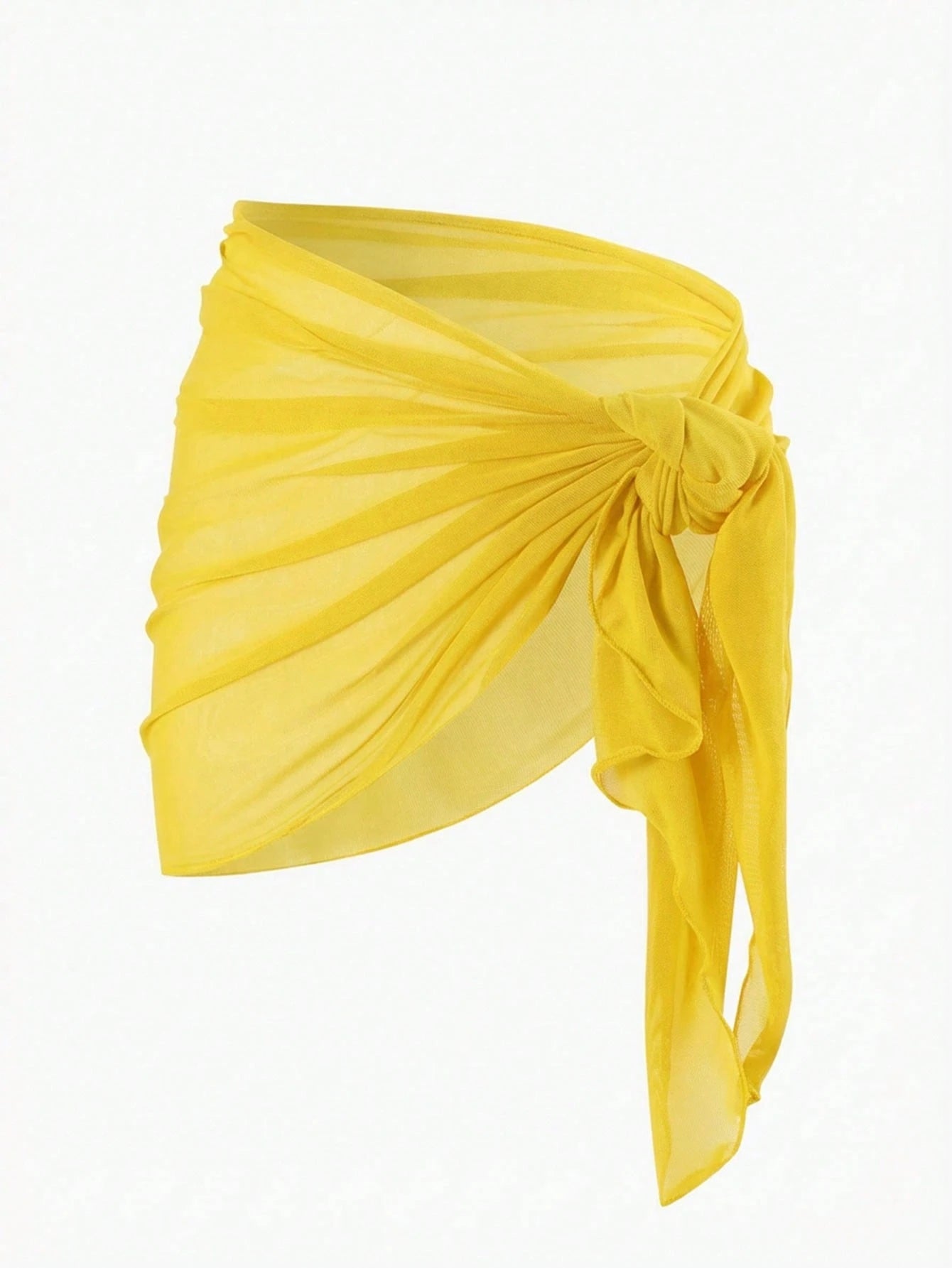 Swim Basics Holiday Beach Vacation Beach Vacation Holiday Yellow Tie-Up Cover-Up Skirt Set Summer Boho Casual