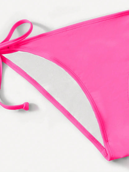 Swim Basics Hot Pink Bikini Set For Beach Beach Party Holiday Holiday Summer Sexy