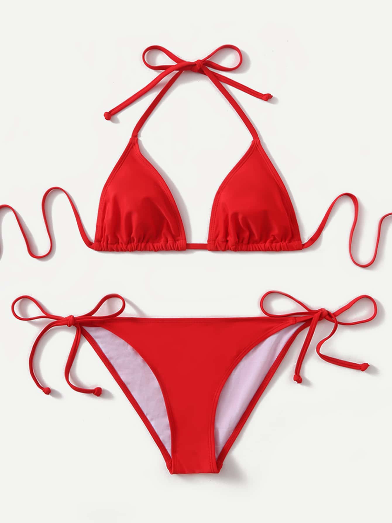 Swim Basics Solid Color Bikini For Beach Vacation