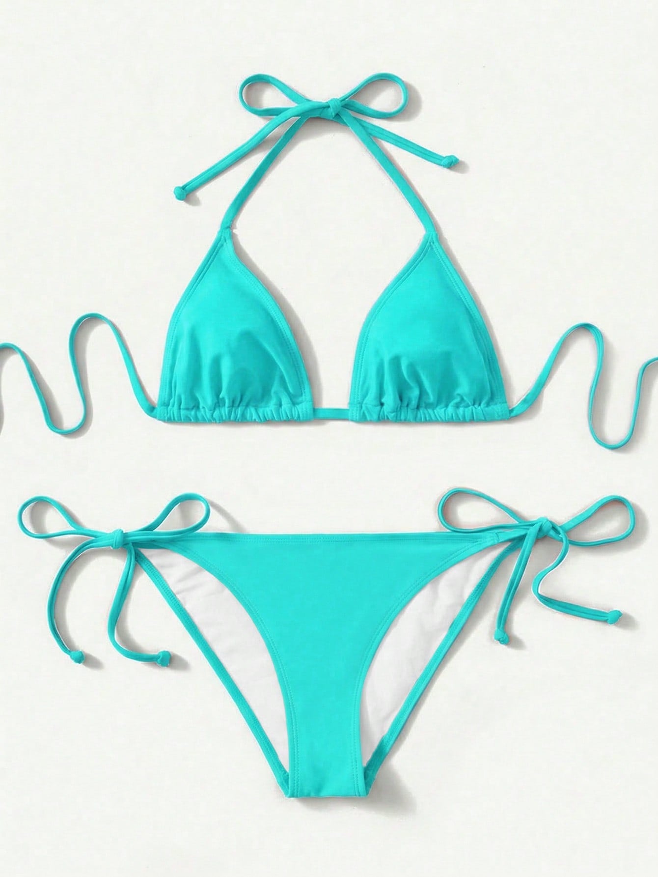Swim Basics Solid Color Bikini For Beach Vacation