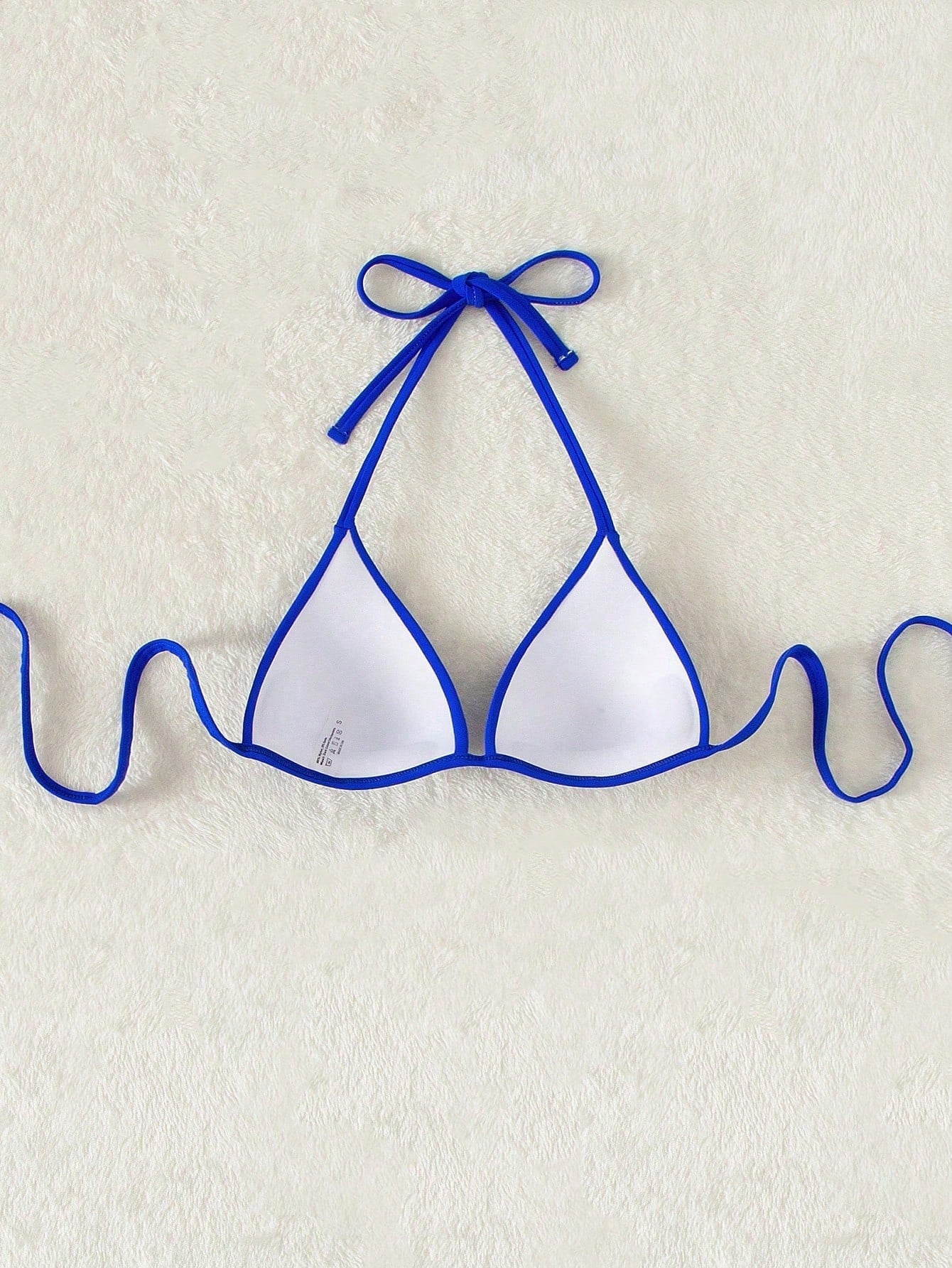 Swim Basics Solid Color Halter Backless Tie Bikini Top