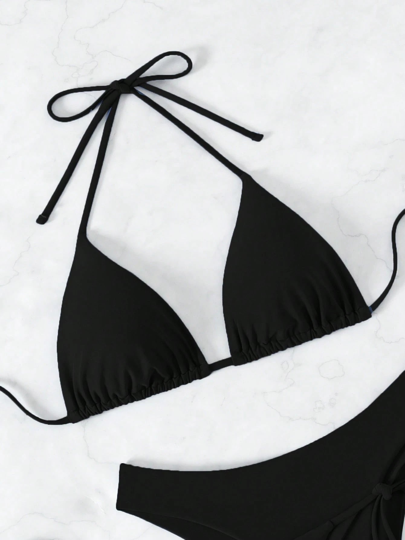 Swim Basics Summer Beach 3pcs/Set Women's Plain Bikini Set