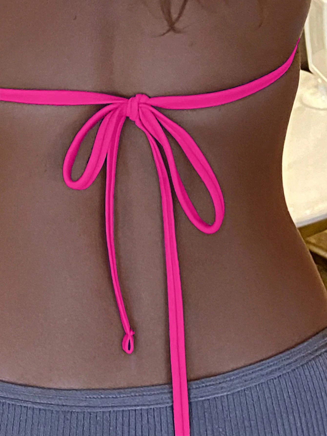 Swim Basics Summer Beach Halter Triangle Bikini Top