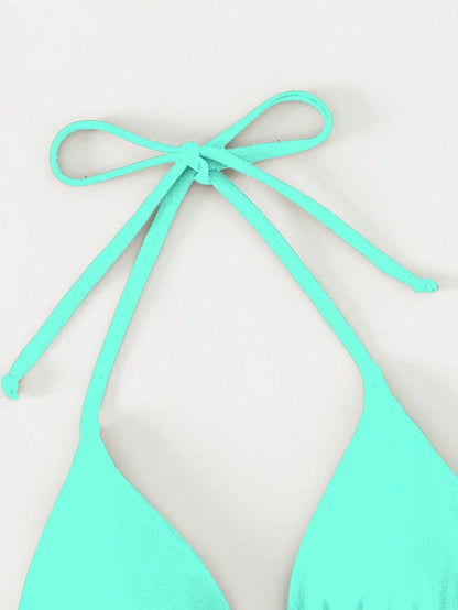 Swim Basics Summer Beach Halter Triangle Bikini Top