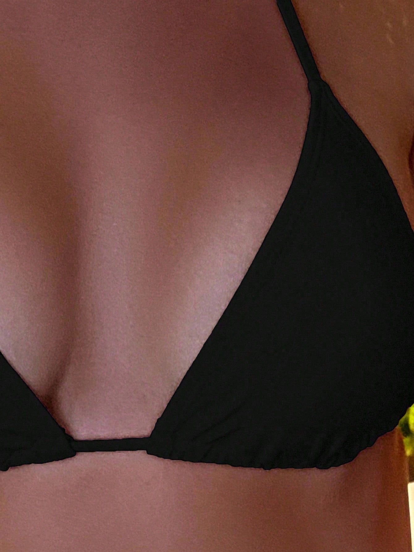 Swim Basics Summer Beach Halter Triangle Bikini Top