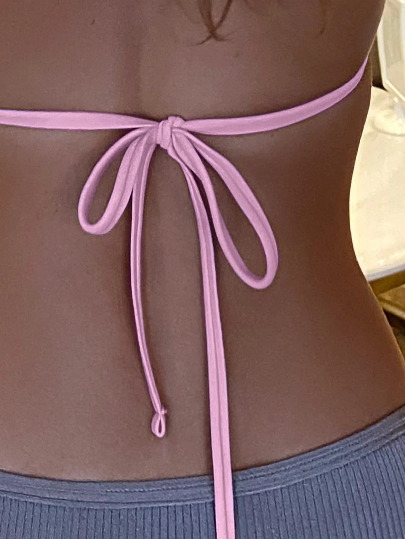 Swim Basics Summer Beach Halter Triangle Bikini Top