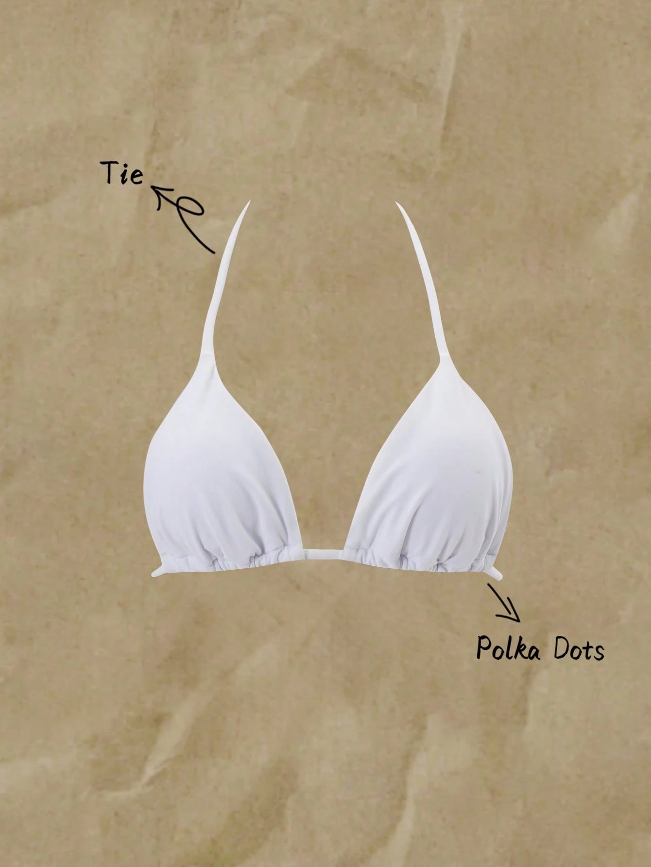 Swim Basics Summer Beach Halter Triangle Bikini Top