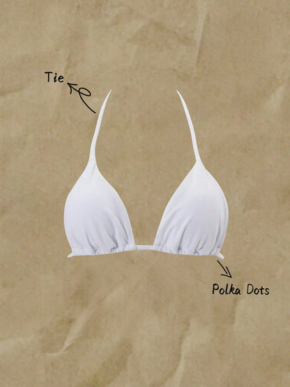 Swim Basics Summer Beach Halter Triangle Bikini Top