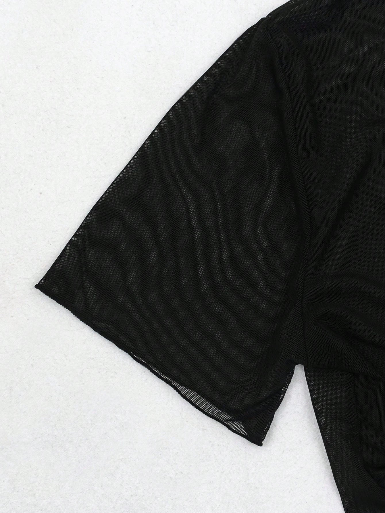 Swim Basics Summer Beach Knot Front Mesh Kimono