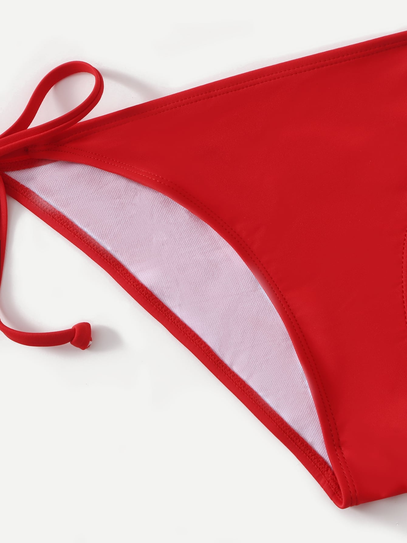 Swim Basics Summer Beach Mono Bikini Set Halter Triangle Bra & Tie Side Bottom 2 Pieces Bikini