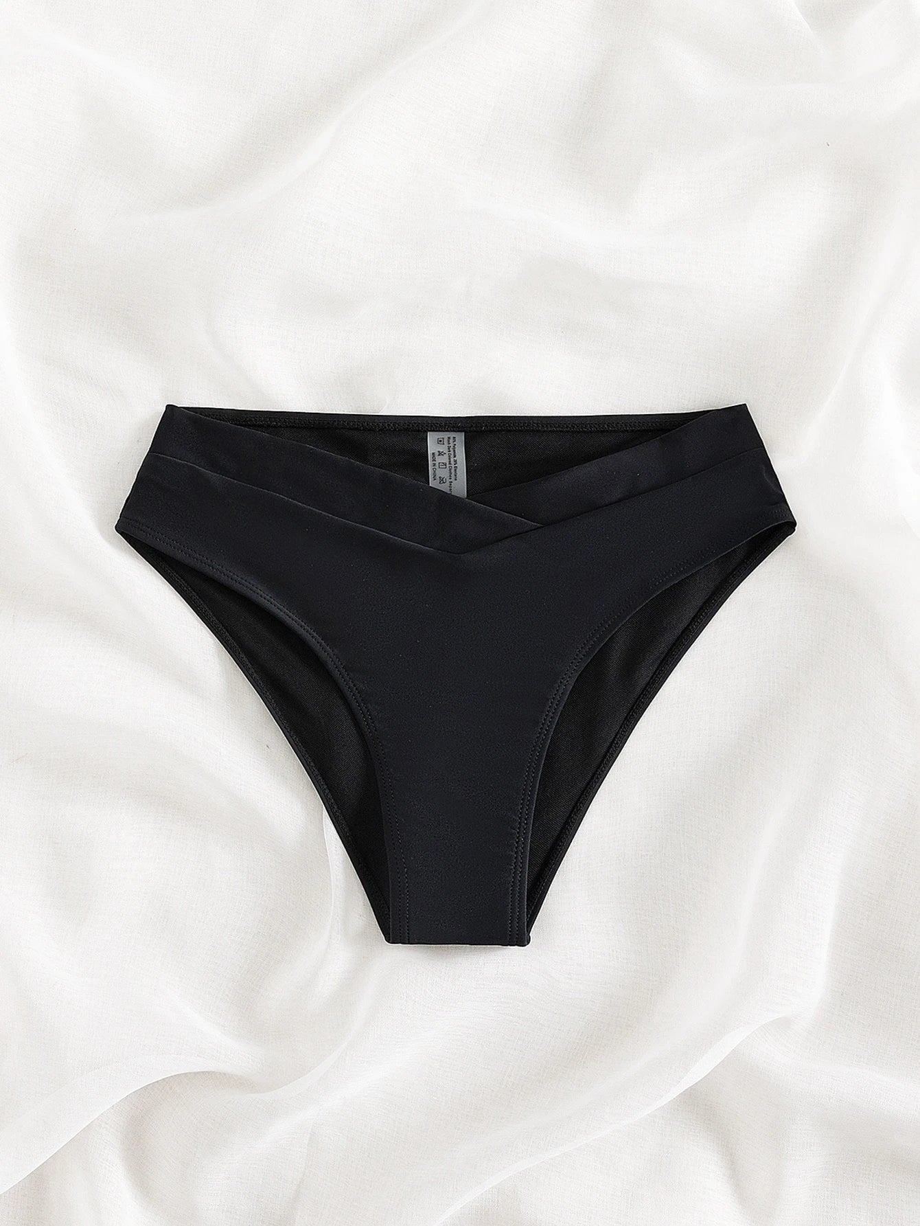 Swim Basics Summer Beach Plain High Waisted Bikini Bottom