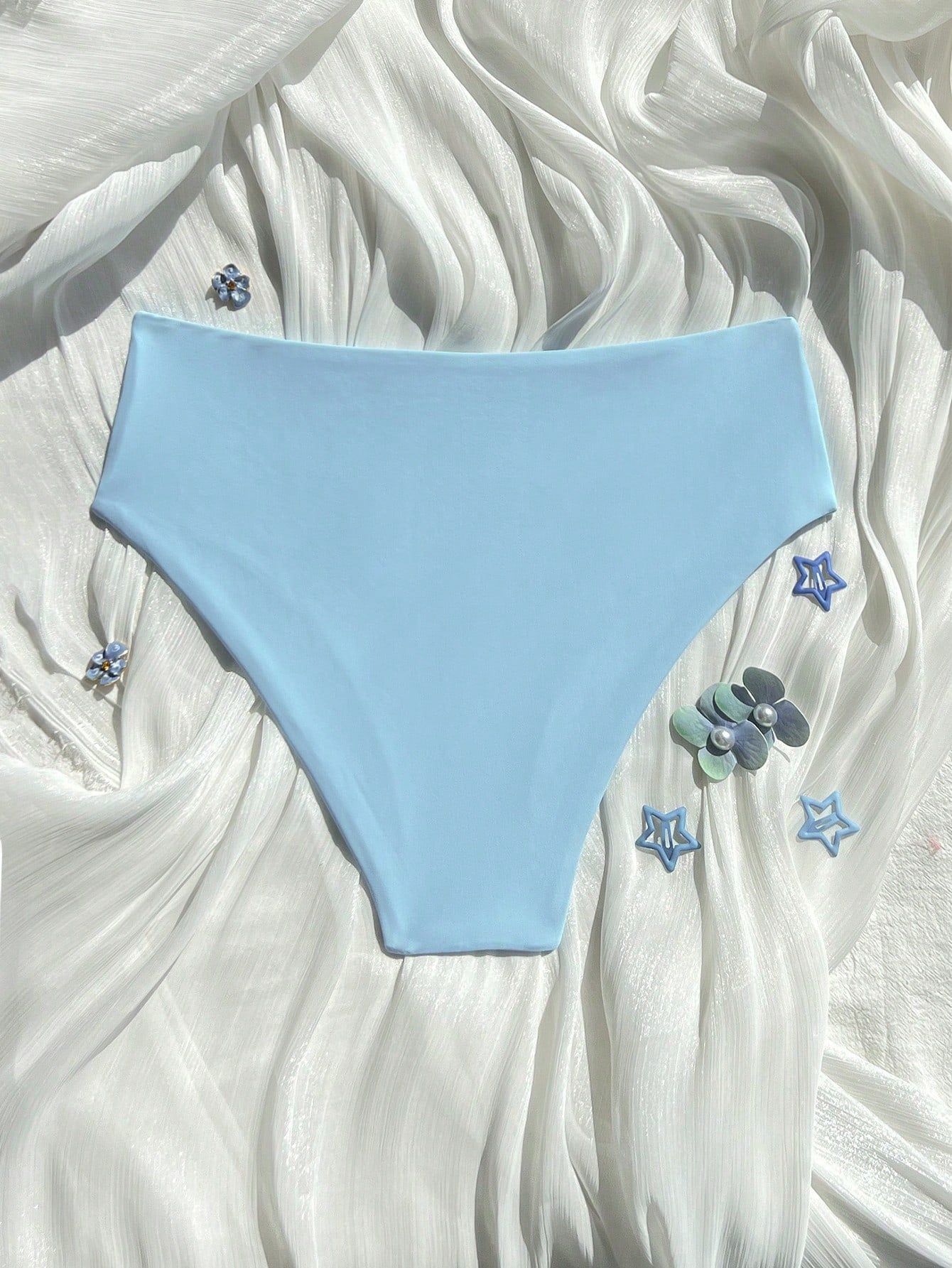 Swim Basics Summer Beach Plain High Waisted Bikini Panty