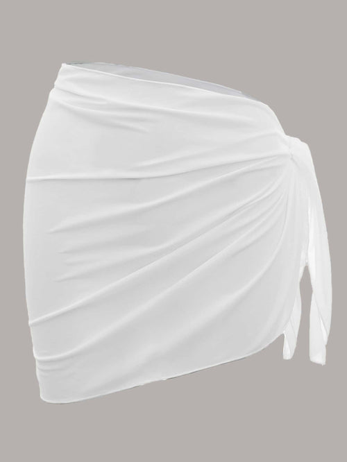 Swim Basics Summer Beach Plain Knot Side Beach Skirt