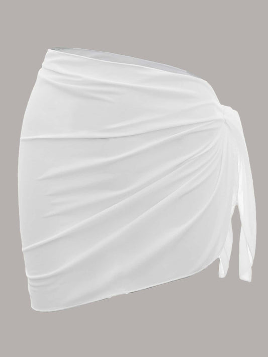 Swim Basics Summer Beach Plain Knot Side Beach Skirt