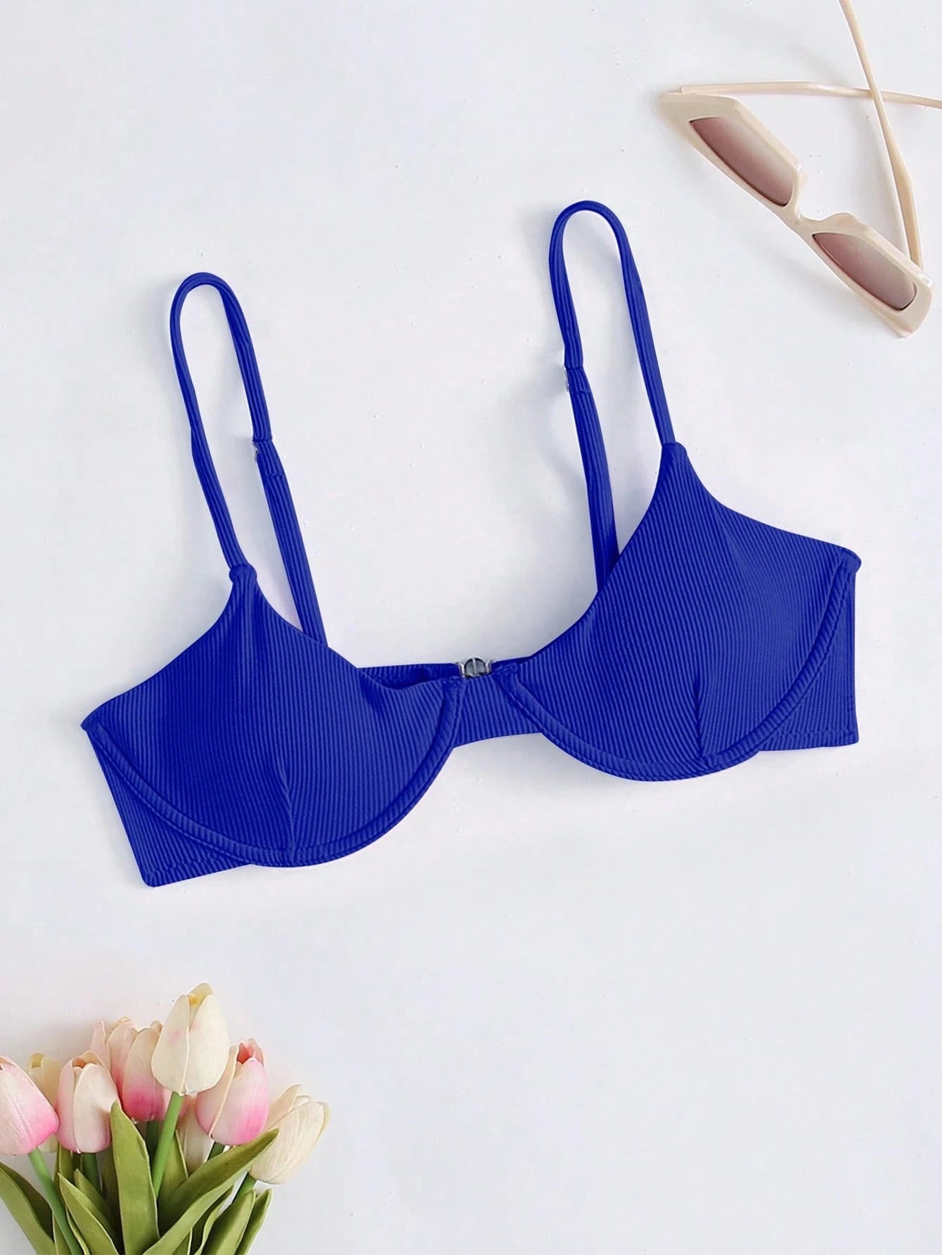 Swim Basics Summer Beach Rib Underwire Bikini Top
