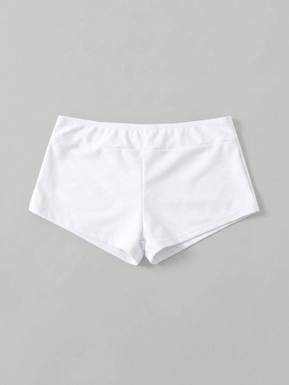Swim Basics Summer Beach Solid Bikini Shorts