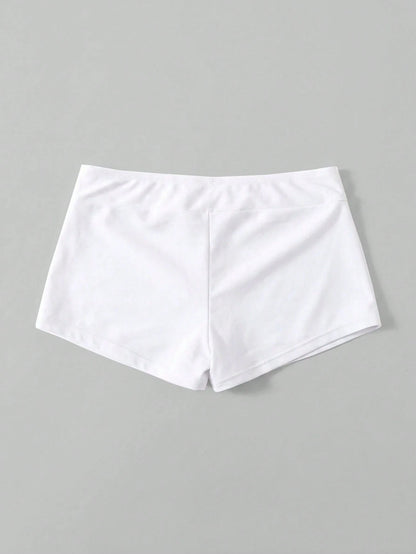 Swim Basics Summer Beach Solid Bikini Shorts