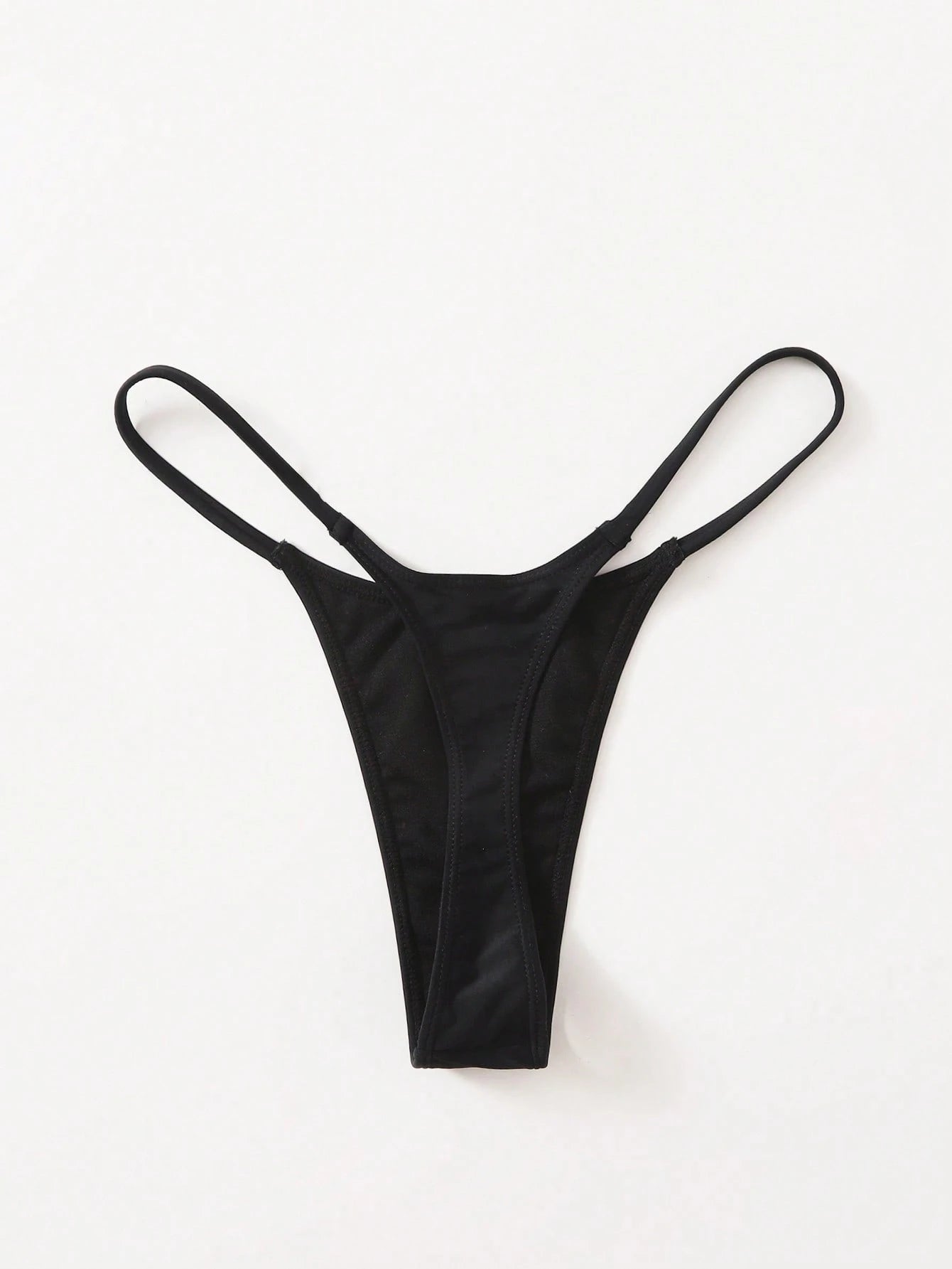 Swim Basics Summer Beach Solid Thong Bikini Panty