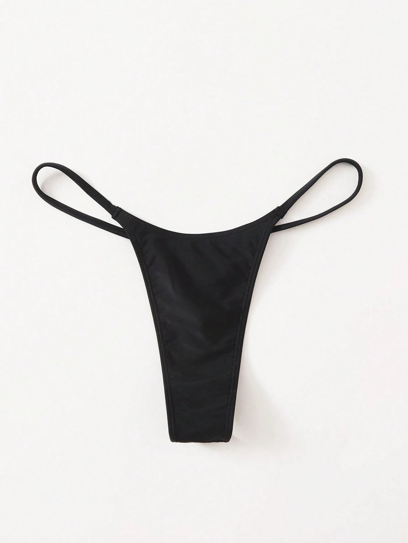 Swim Basics Summer Beach Solid Thong Bikini Panty
