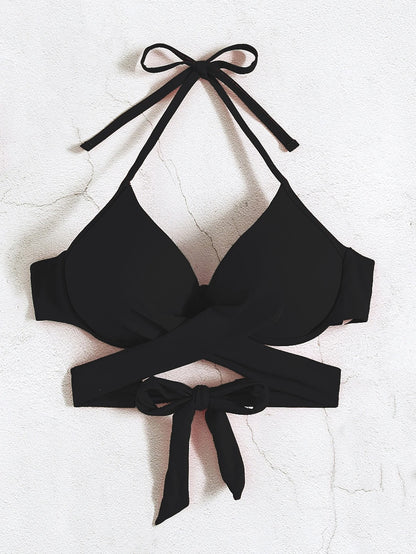 Swim Basics Summer Beach Wrap Push Up Bikini Top