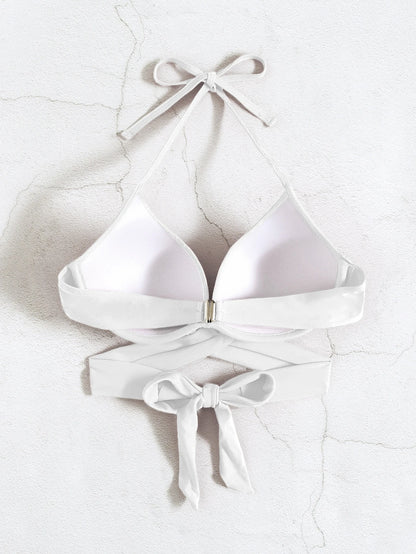 Swim Basics Summer Beach Wrap Push Up Bikini Top