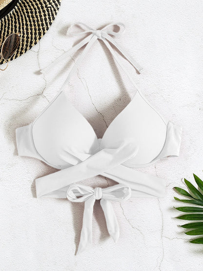 Swim Basics Summer Beach Wrap Push Up Bikini Top