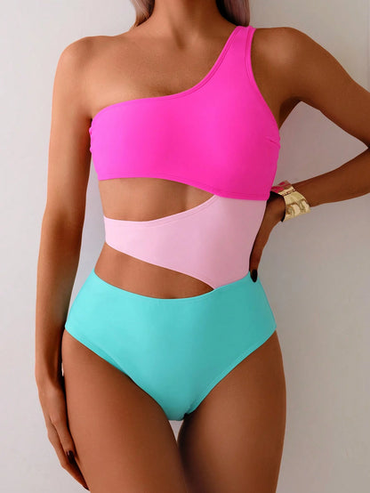 Swim Basics Women Colorblock One-Piece Swimsuit Summer