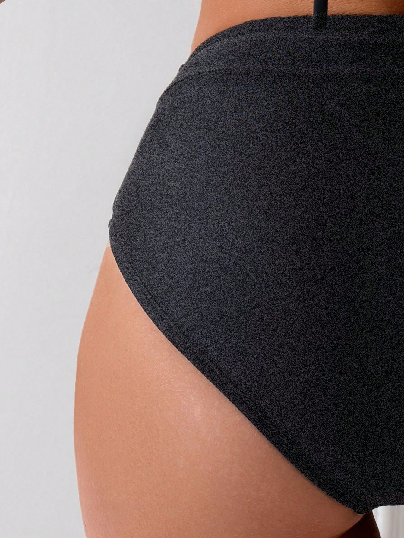 Swim Basics Women's Black High Waist Bikini Bottoms,Full Coverage Tummy Control Swimwear Bottom,Summer Casual Beach Party Holiday Holiday Bathing Suit Underwear
