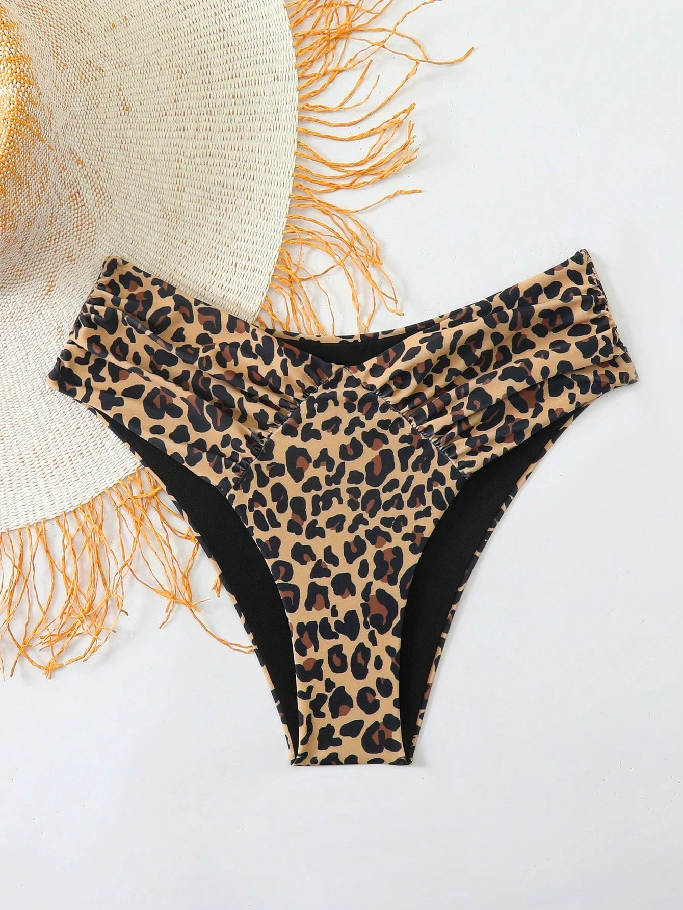 Swim Basics Women's Leopard Print Bikini Bottom, Sexy Swimwear
