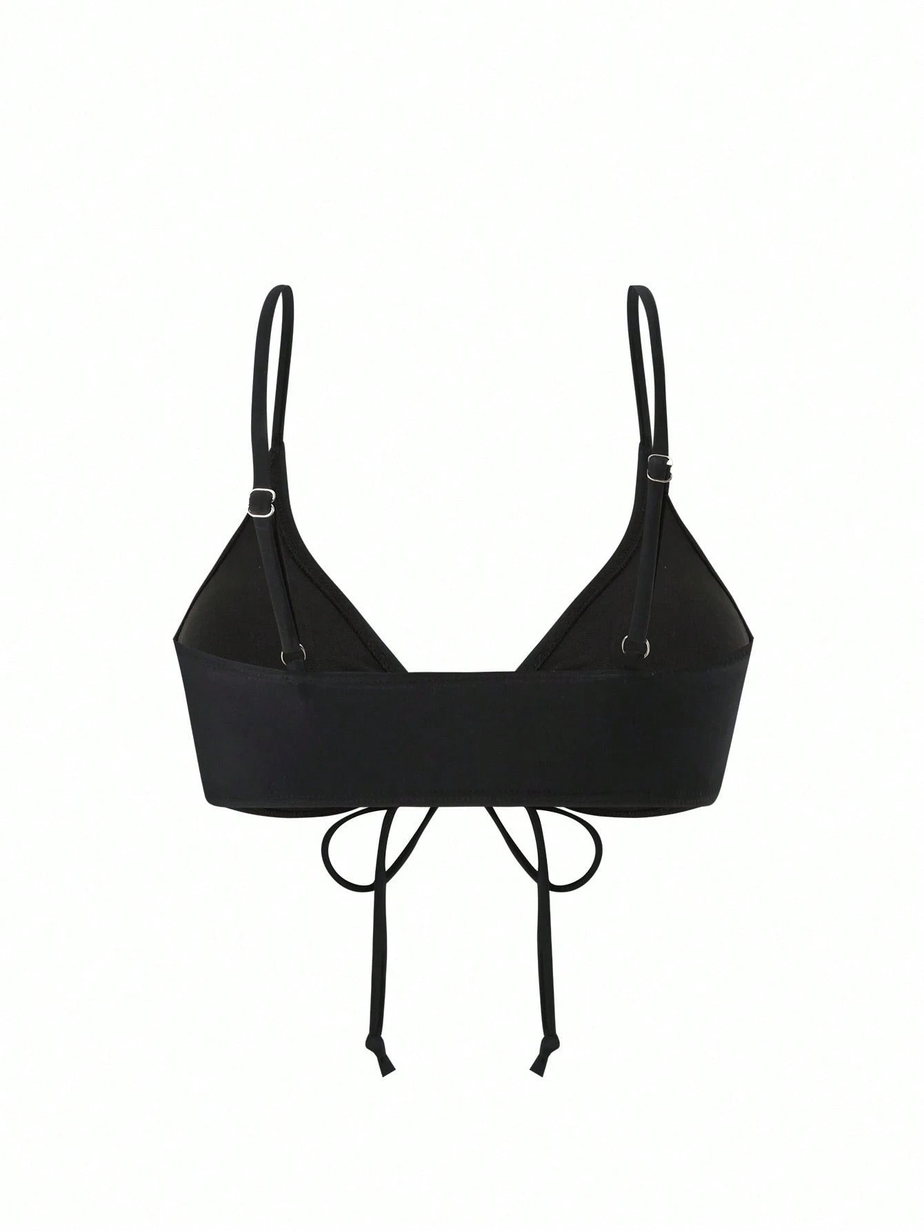 Swim Basics Women's Simple Solid Color Chest Tie Bikini Top, Beach Casual Vacation
