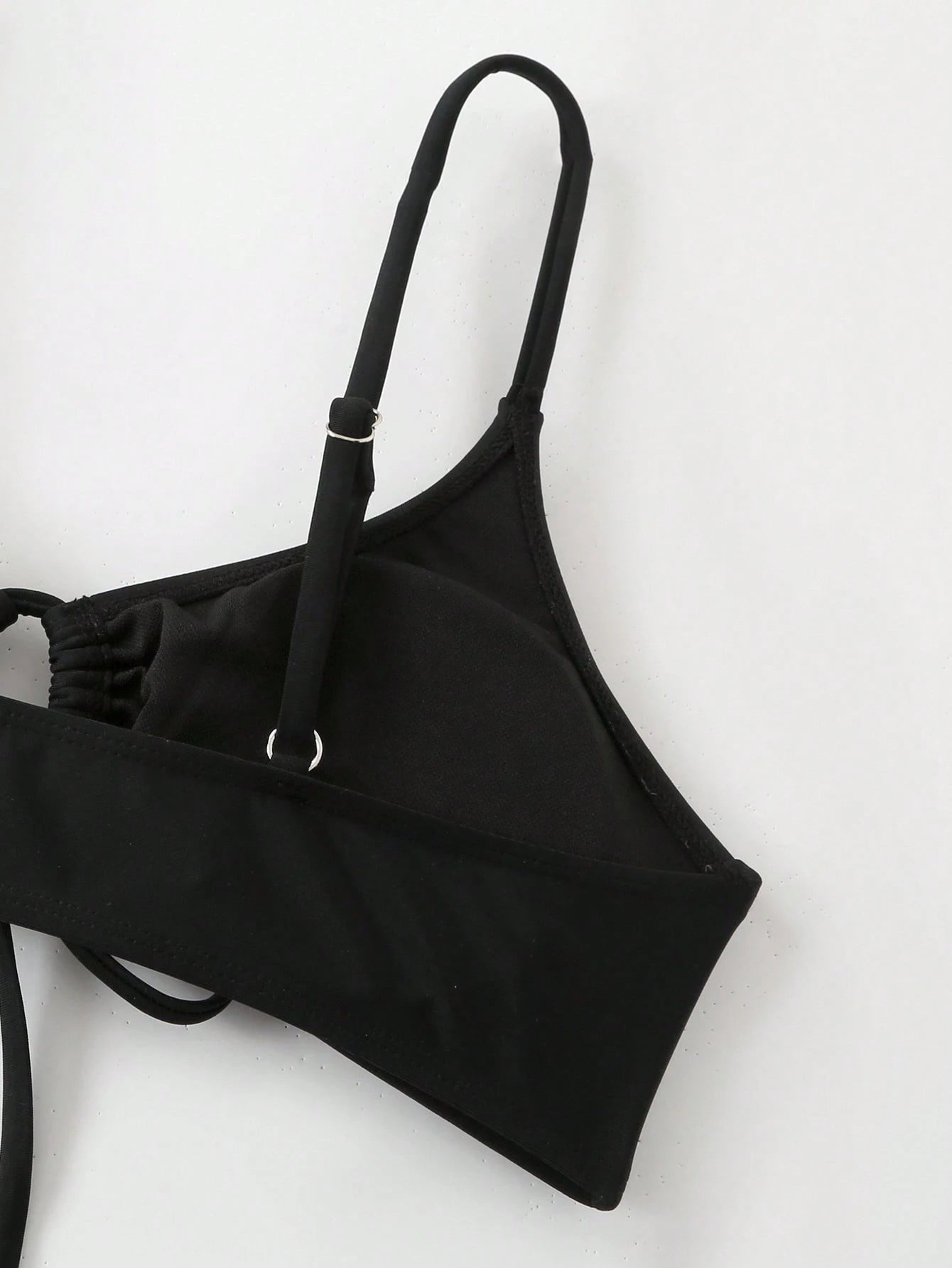 Swim Basics Women's Simple Solid Color Chest Tie Bikini Top, Beach Casual Vacation