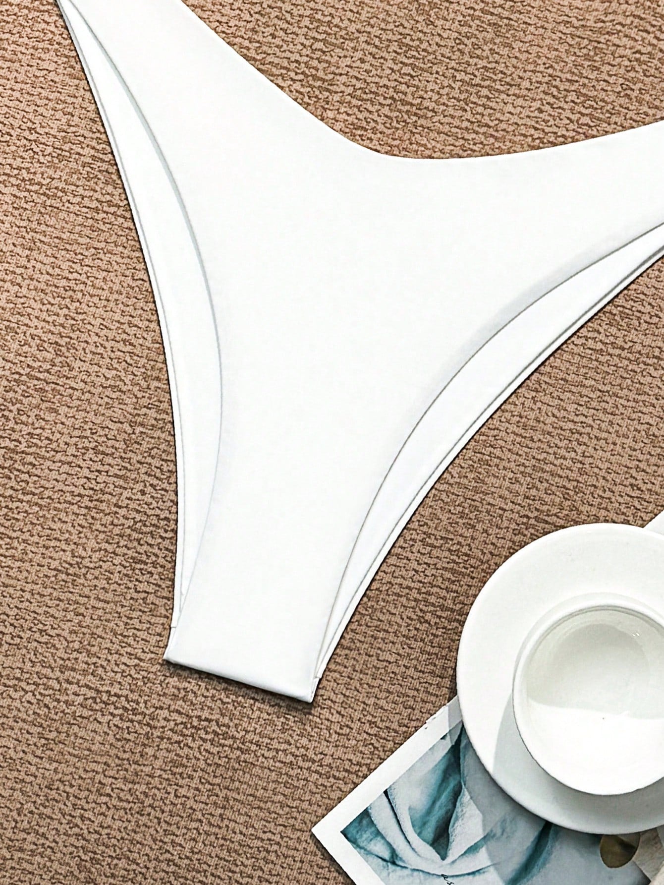 Swim Basics Women's Solid Color Halter Neck Tie Sexy Bikini Set For Summer Beach