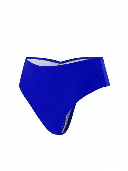 Swim Basics Women's Solid Color Ruched Bikini Bottom, Suitable For Beach, Vacation