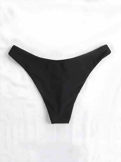 Swim Basics Women's Solid Color Sexy Bikini Bottom For Beach Holiday