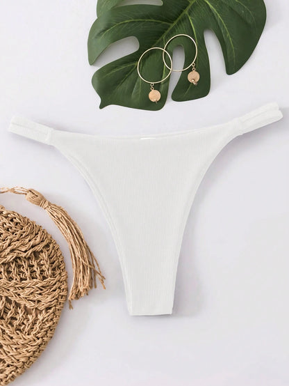 Swim Basics Women's Solid Color Sexy Bikini Bottom For Summer Beach For Holiday, Date
