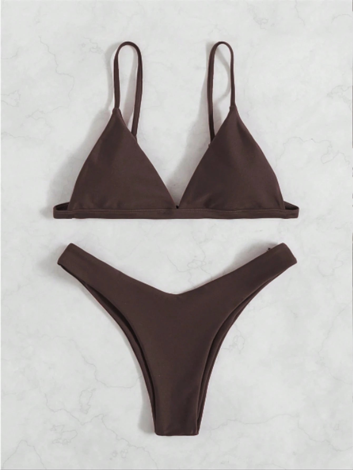 Swim Basics Women's Solid Color Sexy Bikini Swimsuit Set, Summer Beach