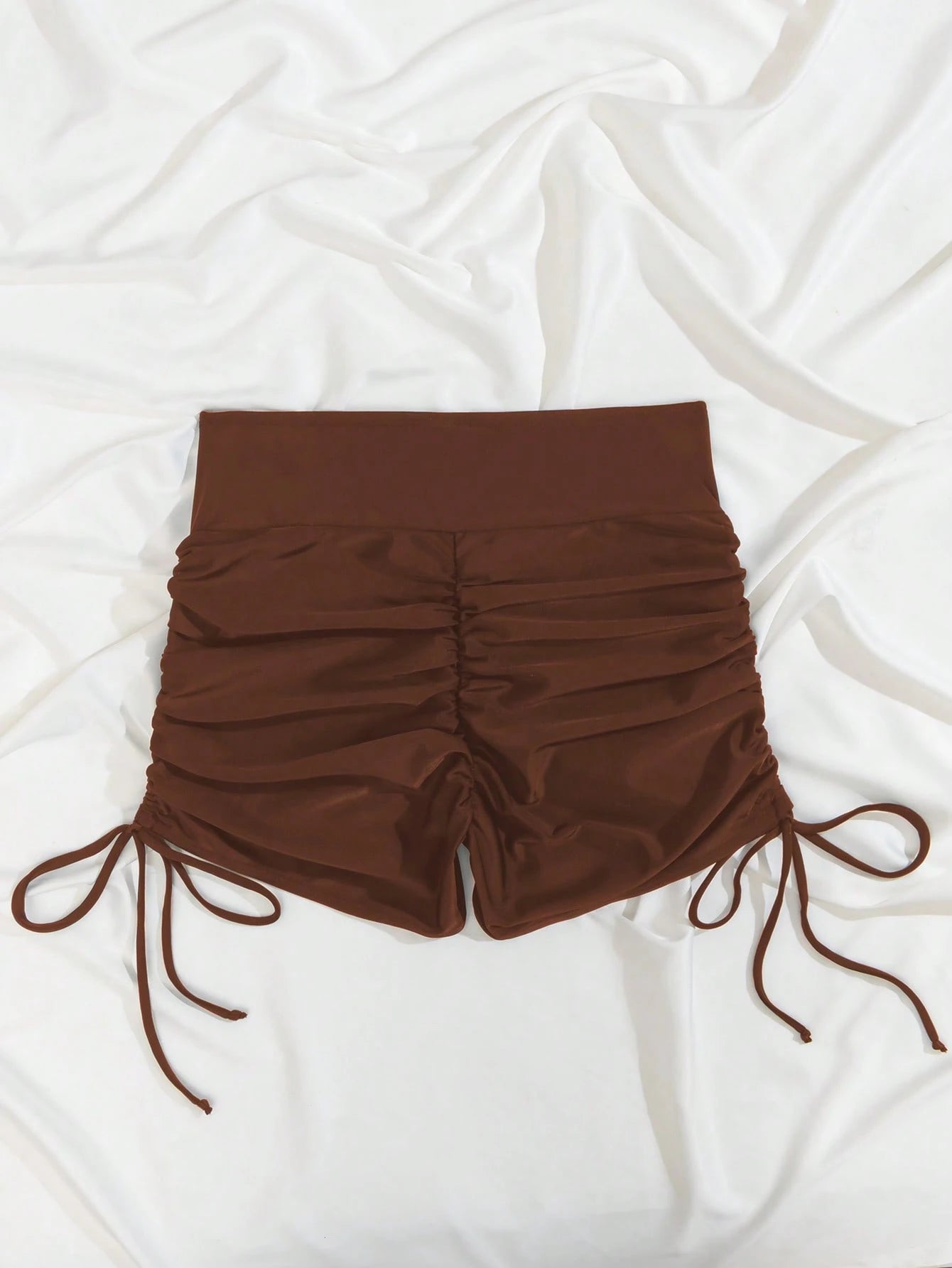 Swim Basics Women's Solid Color Side Drawstring Swimwear Bottom, Summer Beach Vacation
