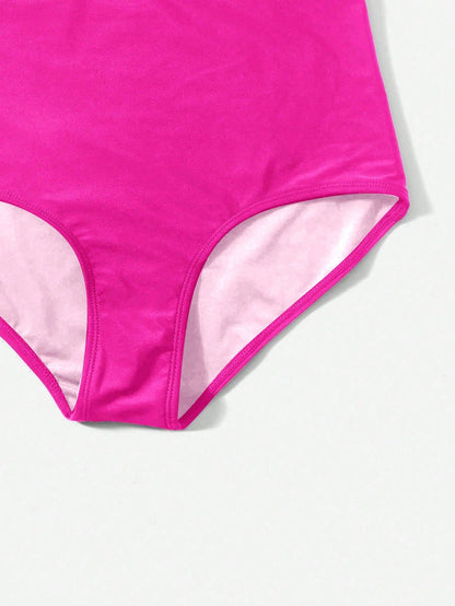 Swim Basics Women's Summer Beach Solid Color Casual Bikini Bottoms