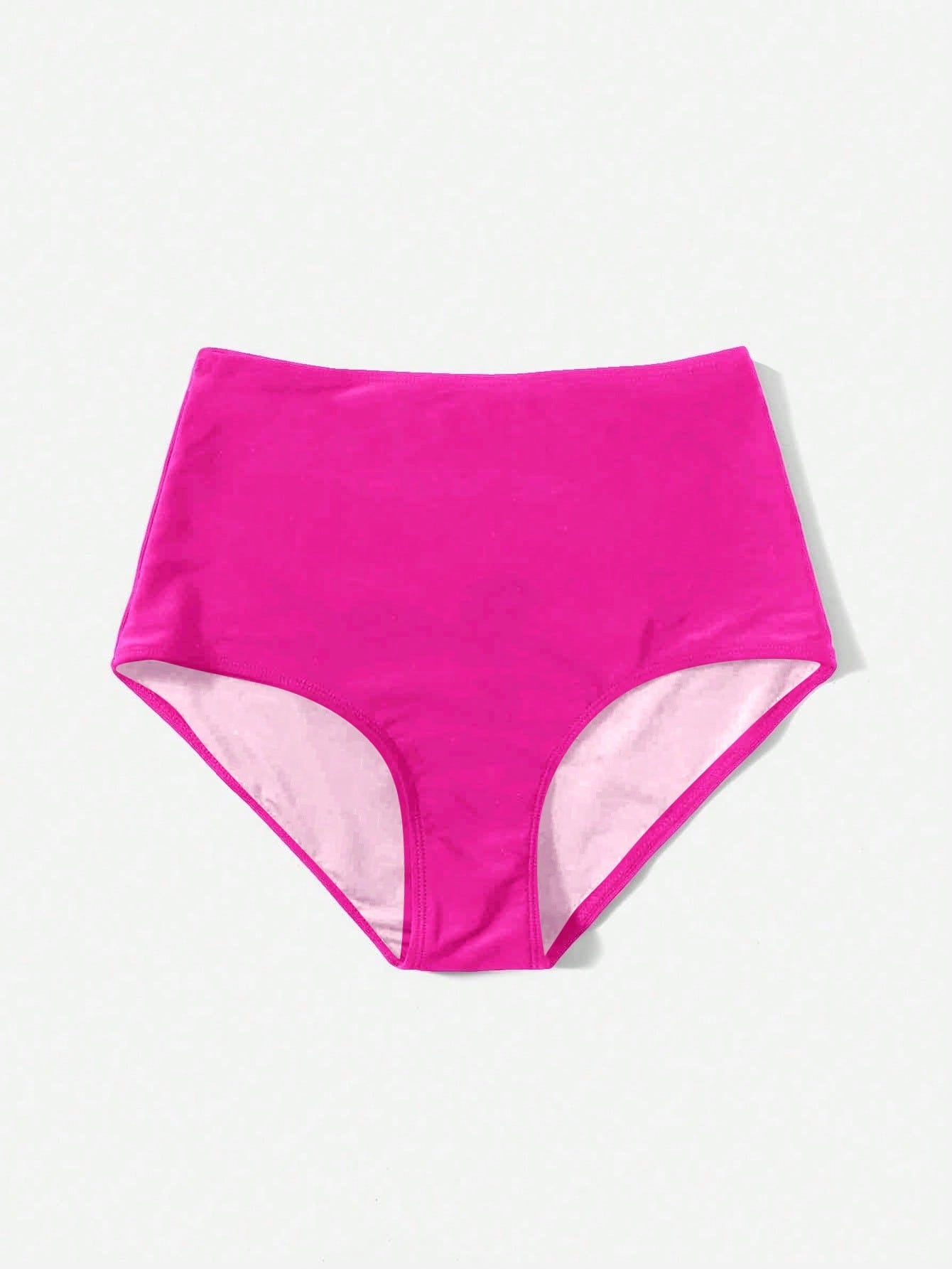 Swim Basics Women's Summer Beach Solid Color Casual Bikini Bottoms
