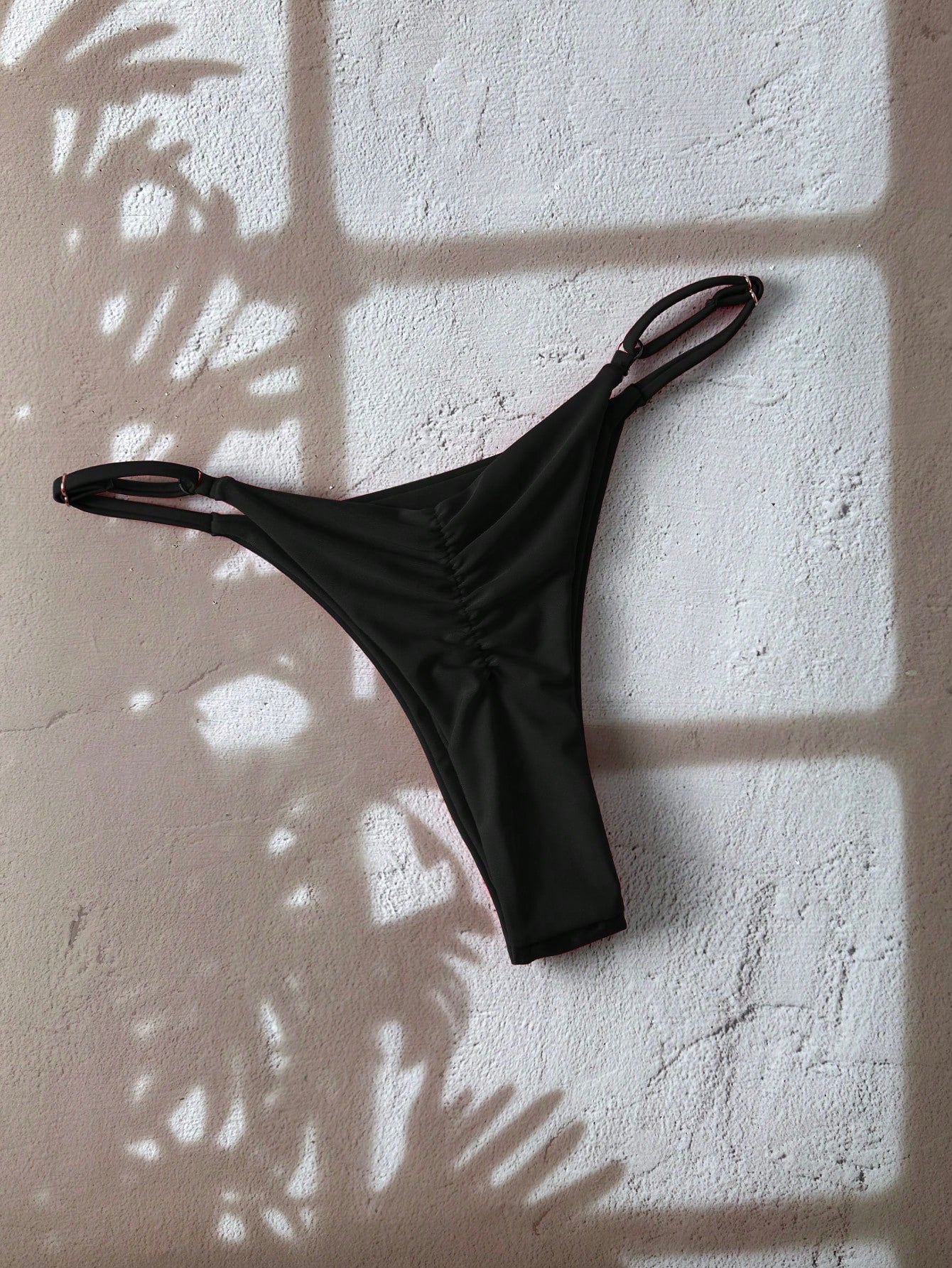 Swim Chiccia 1 Pc Women Summer Plain Color Thong, Minimalist Design Bikini Bottom