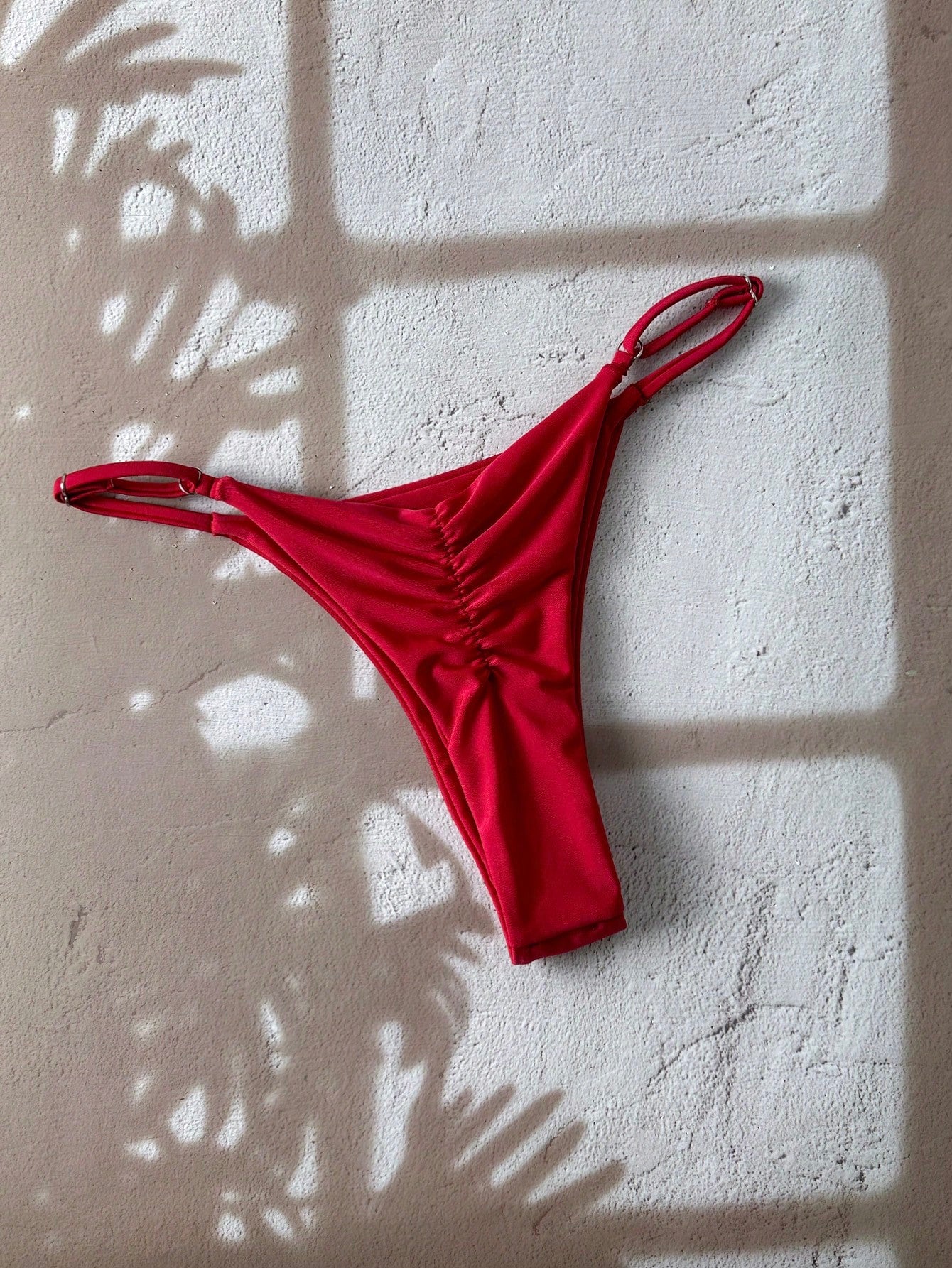 Swim Chiccia 1 Pc Women Summer Plain Color Thong, Minimalist Design Bikini Bottom