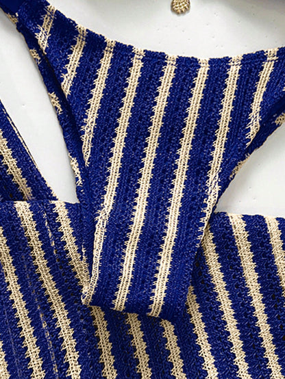 Swim Chiccia Women's Casual Striped Bikini Set For Beach Vacation