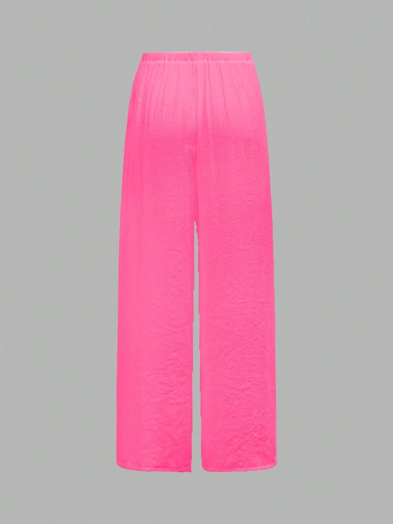 Swim Chiccia Women's Summer Beach Solid Color Tie-Up Wide Leg Pants