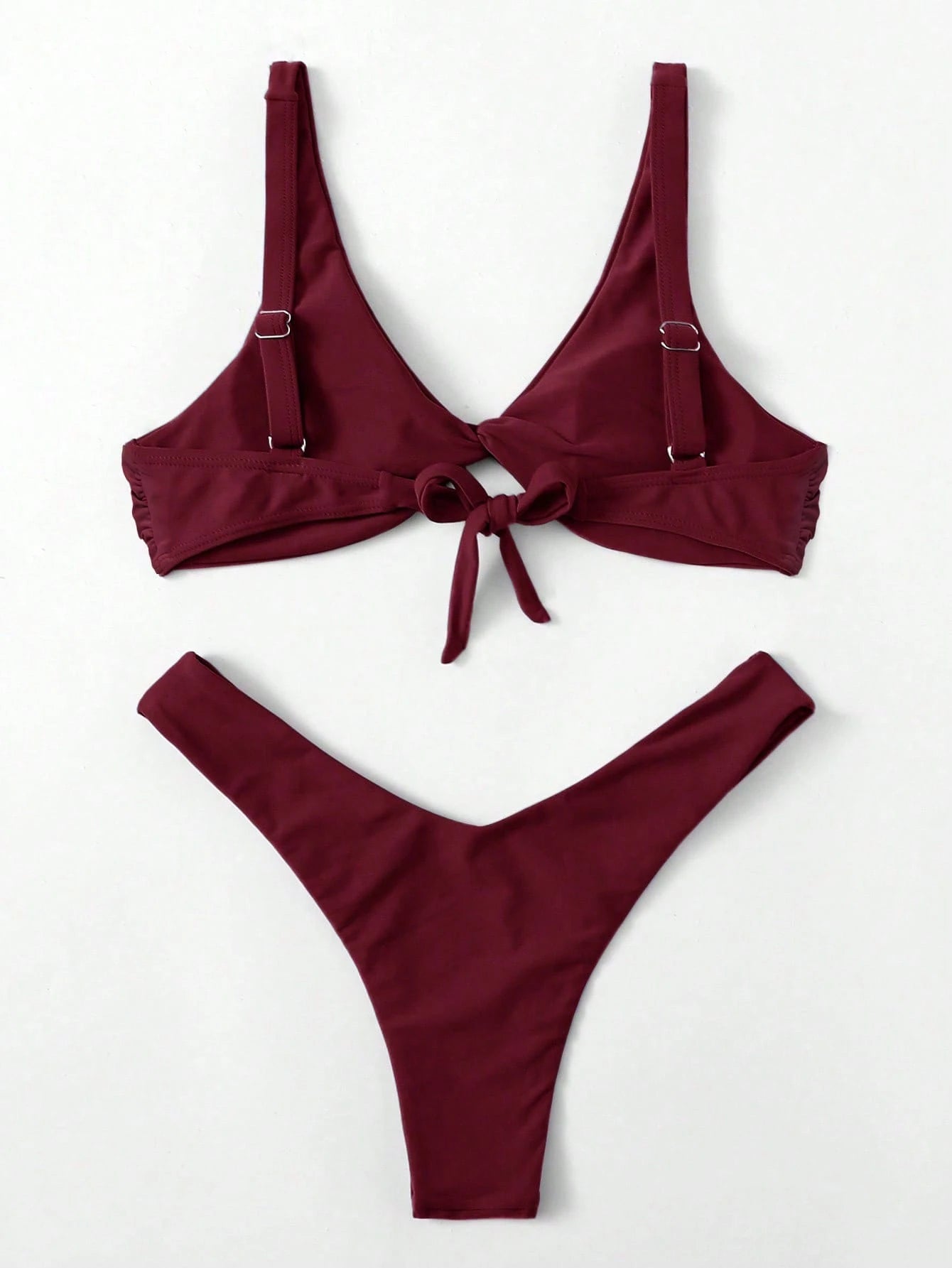 Swim Chiccia Women's Summer Beach Solid Color Twist Front Sexy Bikini Set