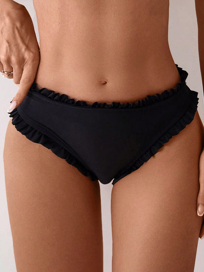 Swim Ladies' Solid Color Simple Style Swimwear Bottoms For Daily Use Summer