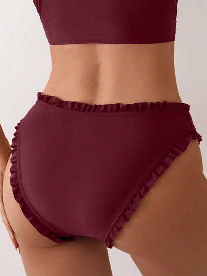 Swim Ladies' Solid Color Simple Style Swimwear Bottoms For Daily Use Summer