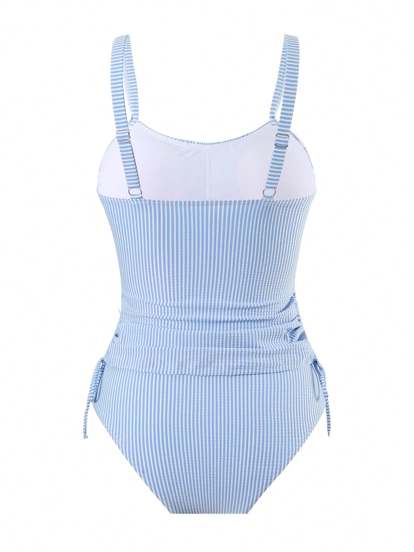 Swim Lushoire 2pcs Mature & Sexy Striped Fabric Tankini Top And High Waisted Briefs Bikini Set For Summer Beach Vacation