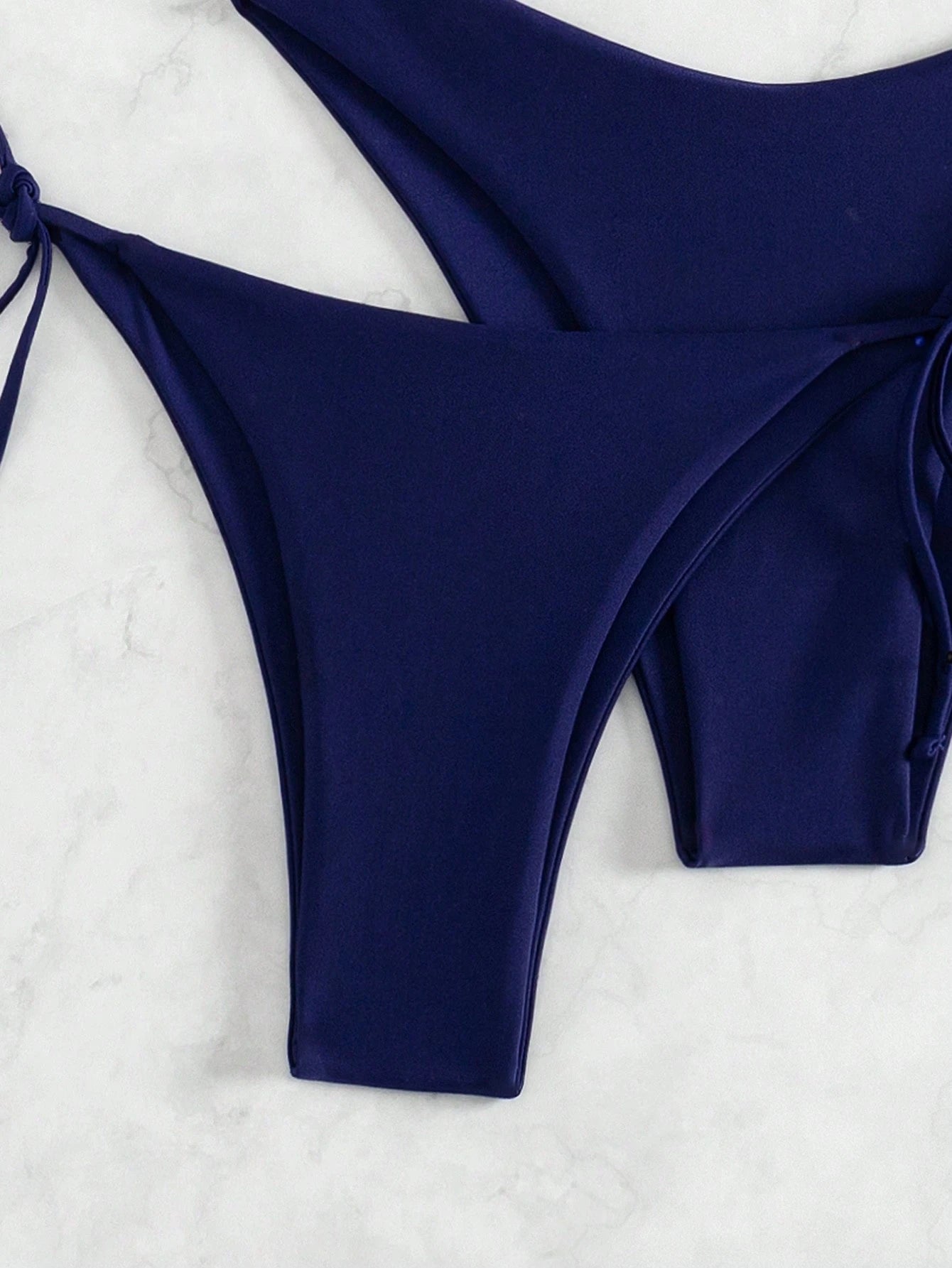 Swim Lushoire 3pcs Women's Solid Color Halter Halter Sexy Bikini Set For Summer Beach, Including Separated Bikini Set
