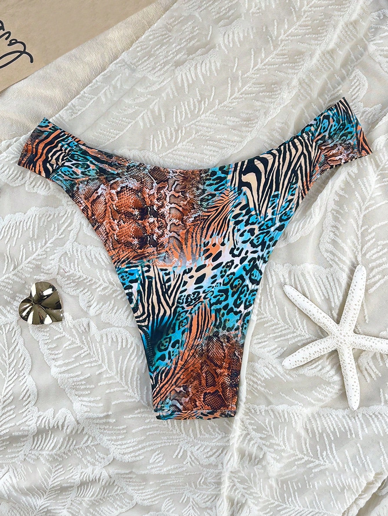 Swim Lushoire Sexy Women Side Cut Colorful Leopard Print Bikini Bottom, Suitable For Vacation For Summer
