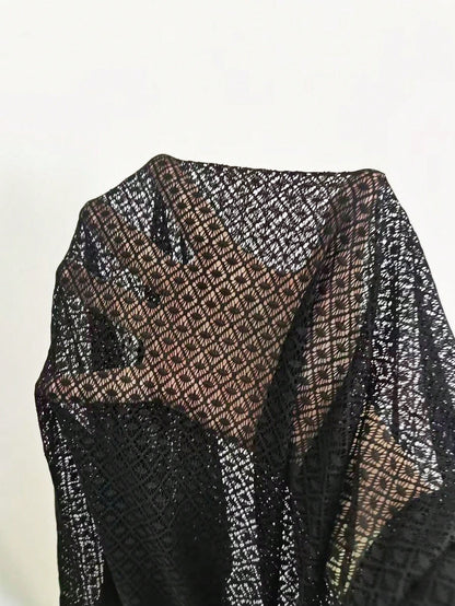 Swim Lushoire Summer Beach Check & Ellipse Pattern Mesh Shorts Cover Up Booty Shorts